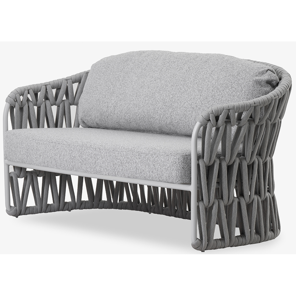 Canapea terasa LIVINTWIST Victory, aluminiu, 156 x 79.5 x 78.1 cm, gri deschis