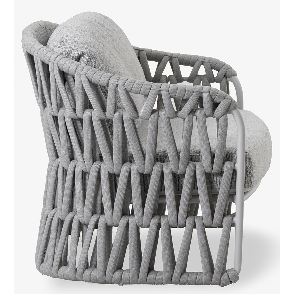 Canapea terasa LIVINTWIST Victory, aluminiu, 156 x 79.5 x 78.1 cm, gri deschis