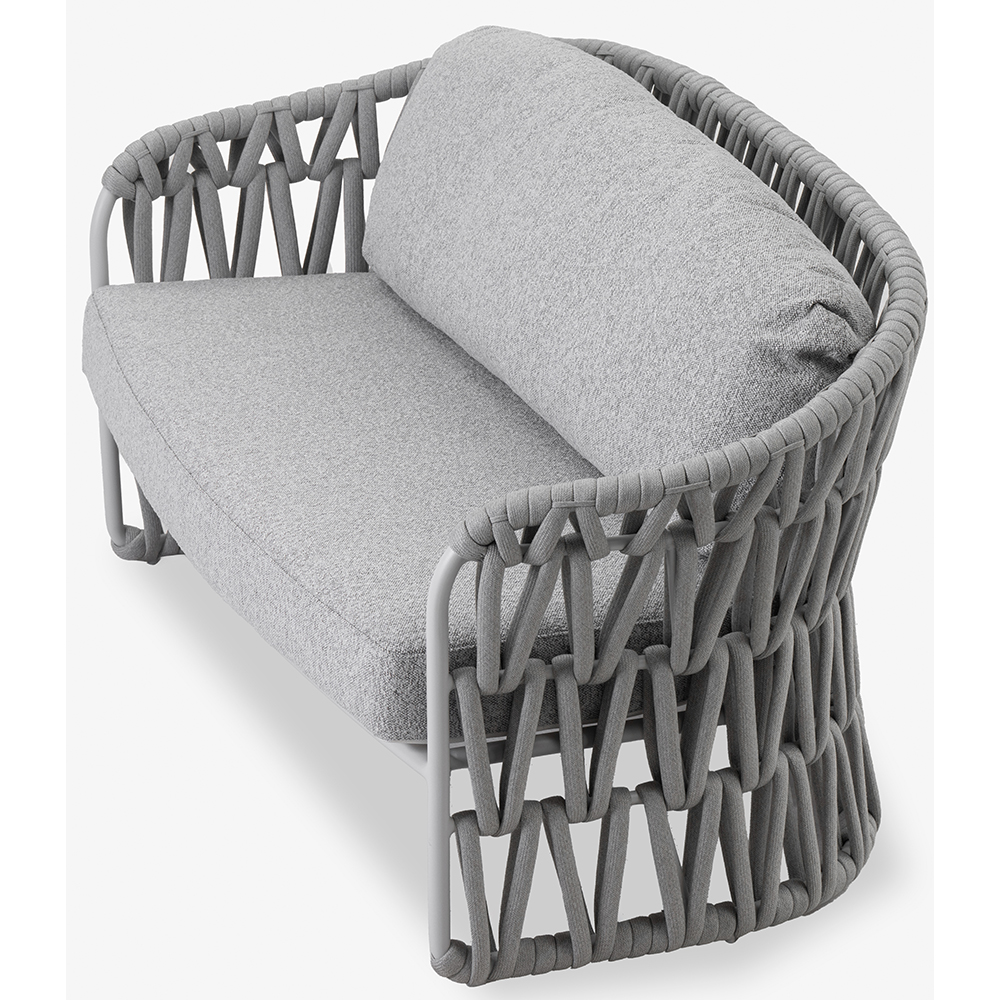 Canapea terasa LIVINTWIST Victory, aluminiu, 156 x 79.5 x 78.1 cm, gri deschis
