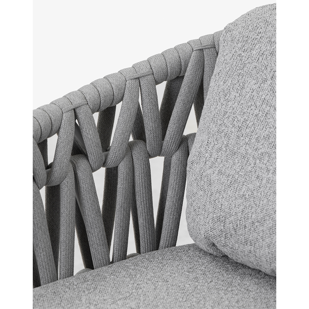 Canapea terasa LIVINTWIST Victory, aluminiu, 156 x 79.5 x 78.1 cm, gri deschis