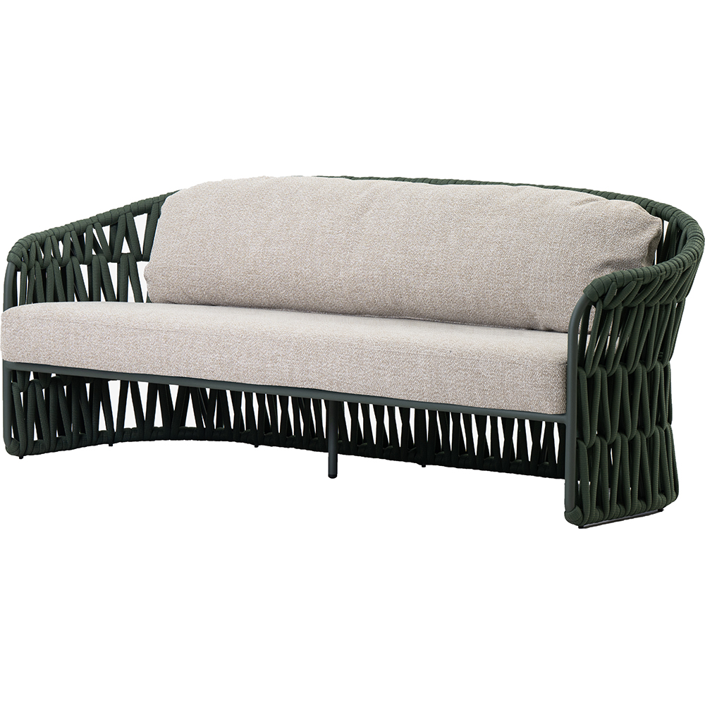 Canapea terasa LIVINTWIST Victory, aluminiu, 213 x 77.5 x 79 cm, verde