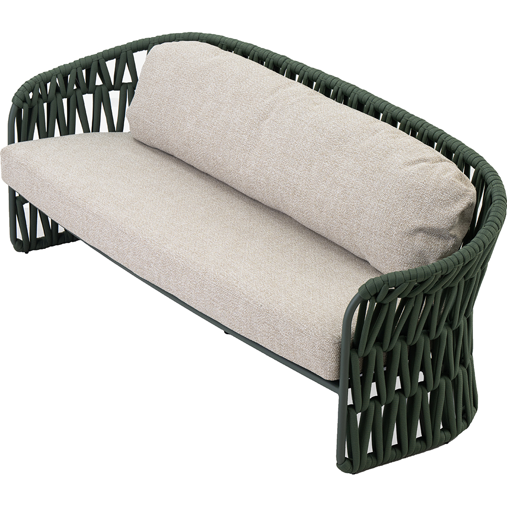 Canapea terasa LIVINTWIST Victory, aluminiu, 213 x 77.5 x 79 cm, verde