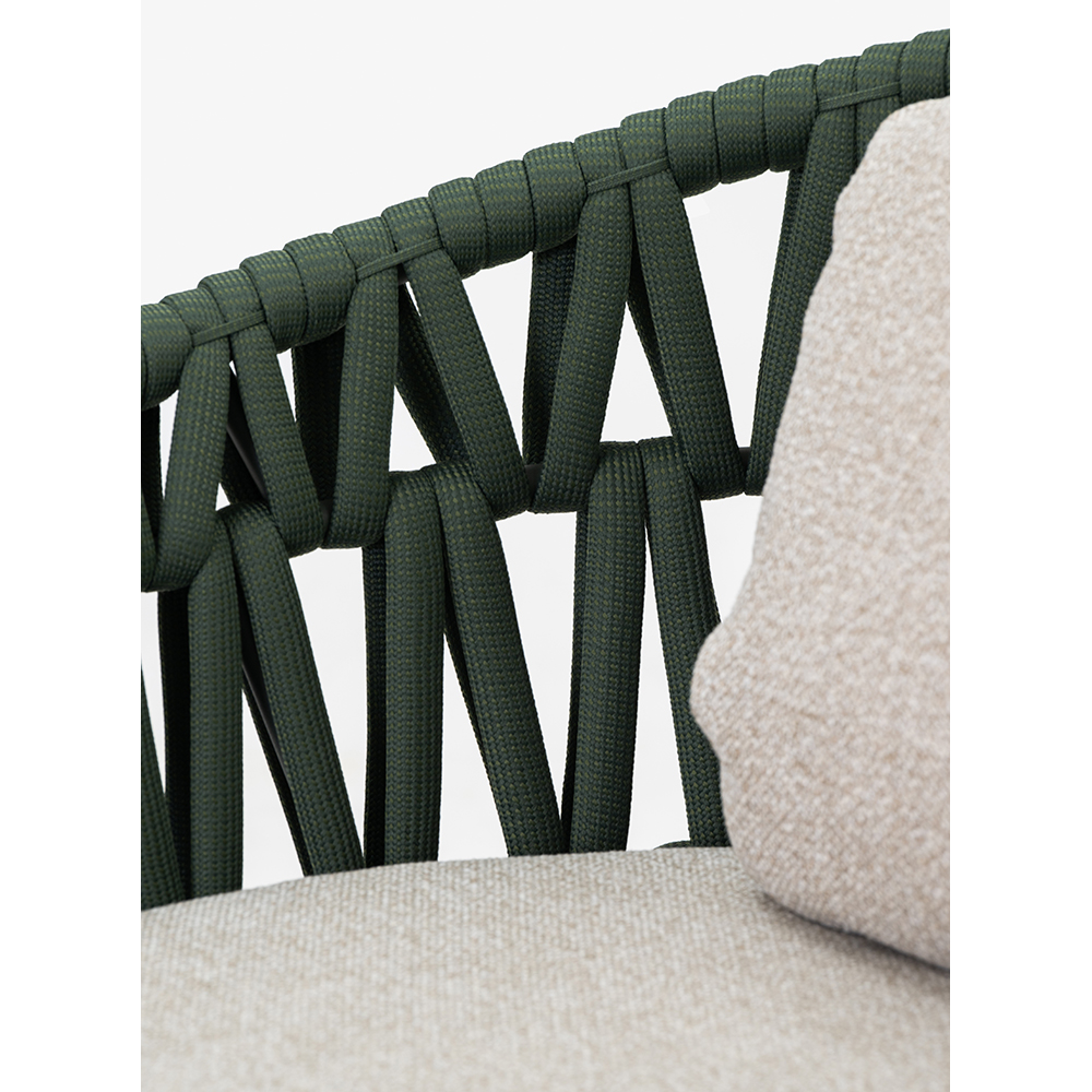 Canapea terasa LIVINTWIST Victory, aluminiu, 213 x 77.5 x 79 cm, verde