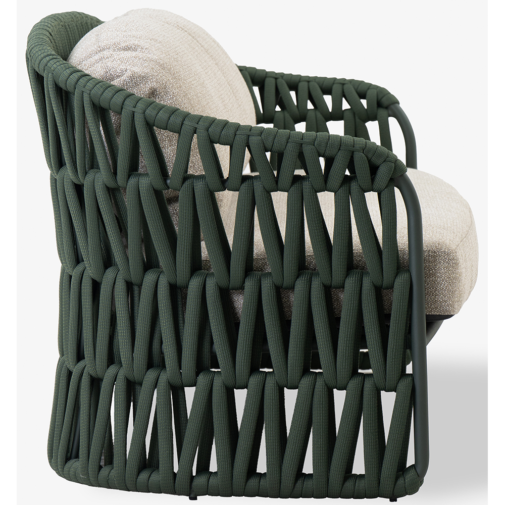 Canapea terasa LIVINTWIST Victory, aluminiu, 213 x 77.5 x 79 cm, verde