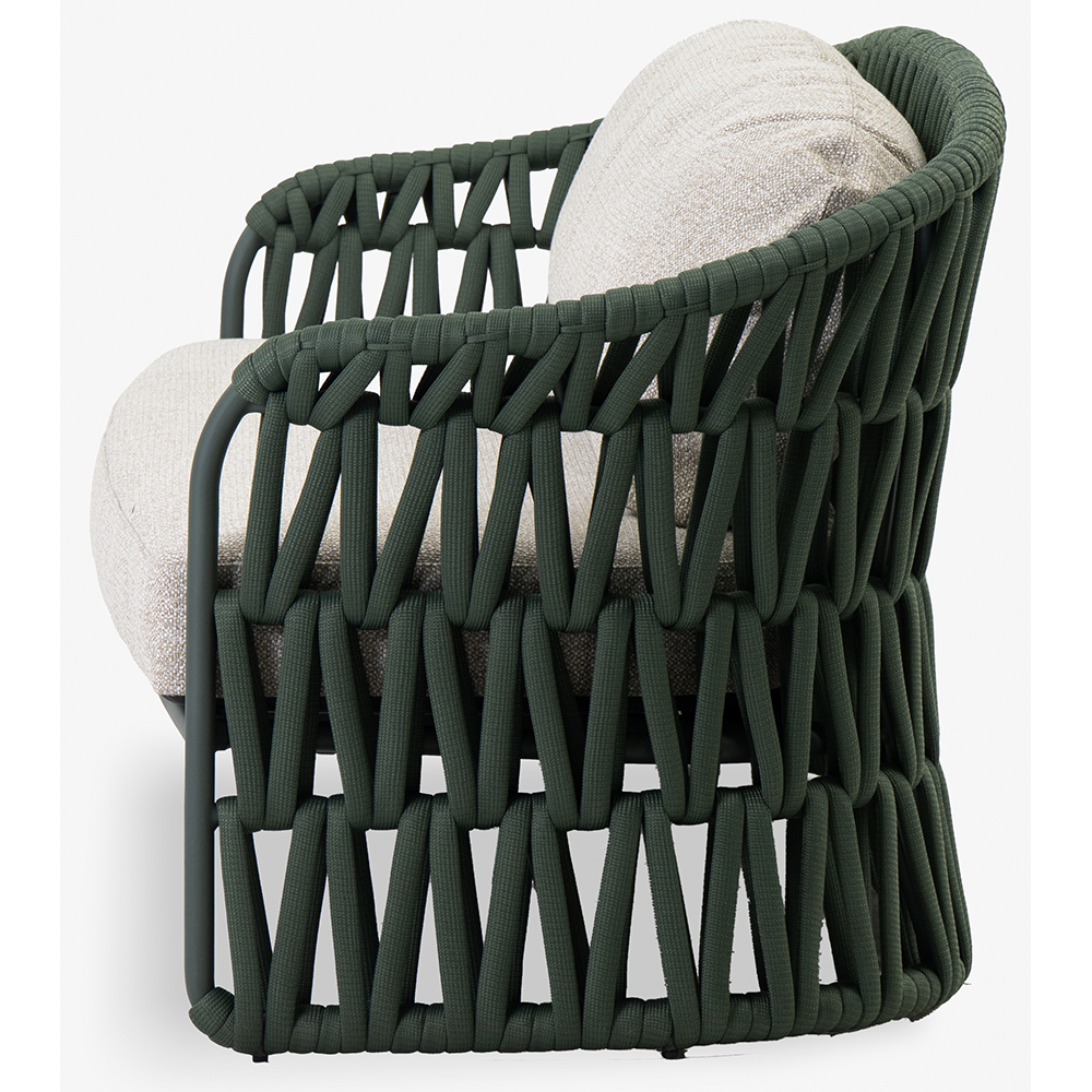 Canapea terasa LIVINTWIST Victory, aluminiu, 213 x 77.5 x 79 cm, verde