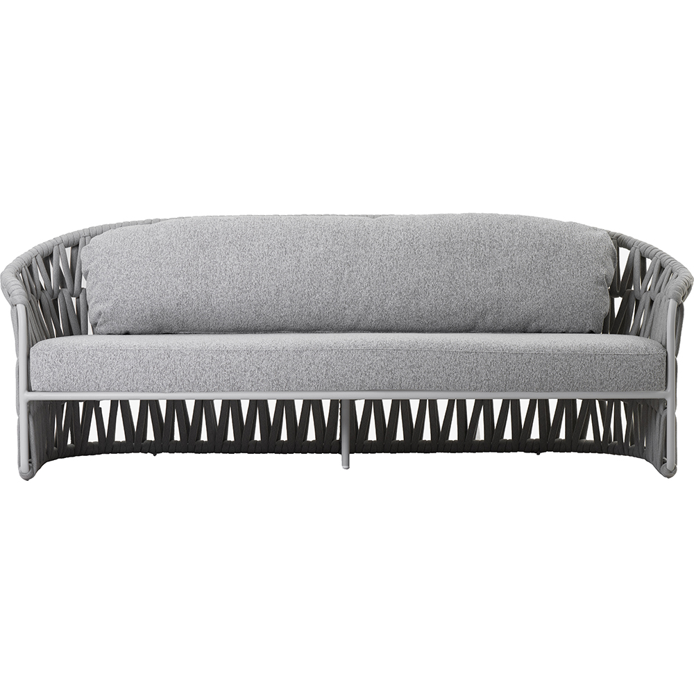 Canapea terasa LIVINTWIST Victory, aluminiu, 213 x 77.5 x 79 cm, gri deschis
