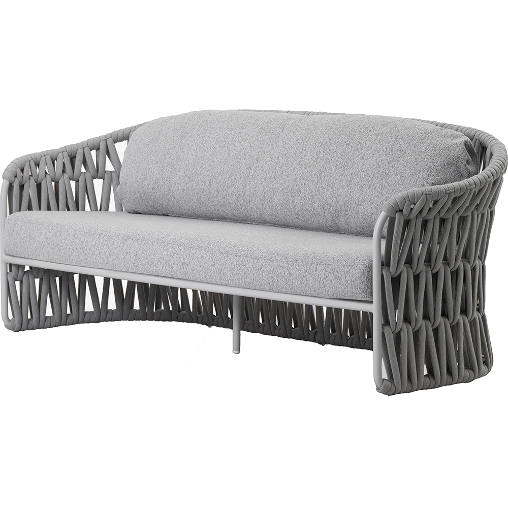 Canapea terasa LIVINTWIST Victory, aluminiu, 213 x 77.5 x 79 cm, gri deschis