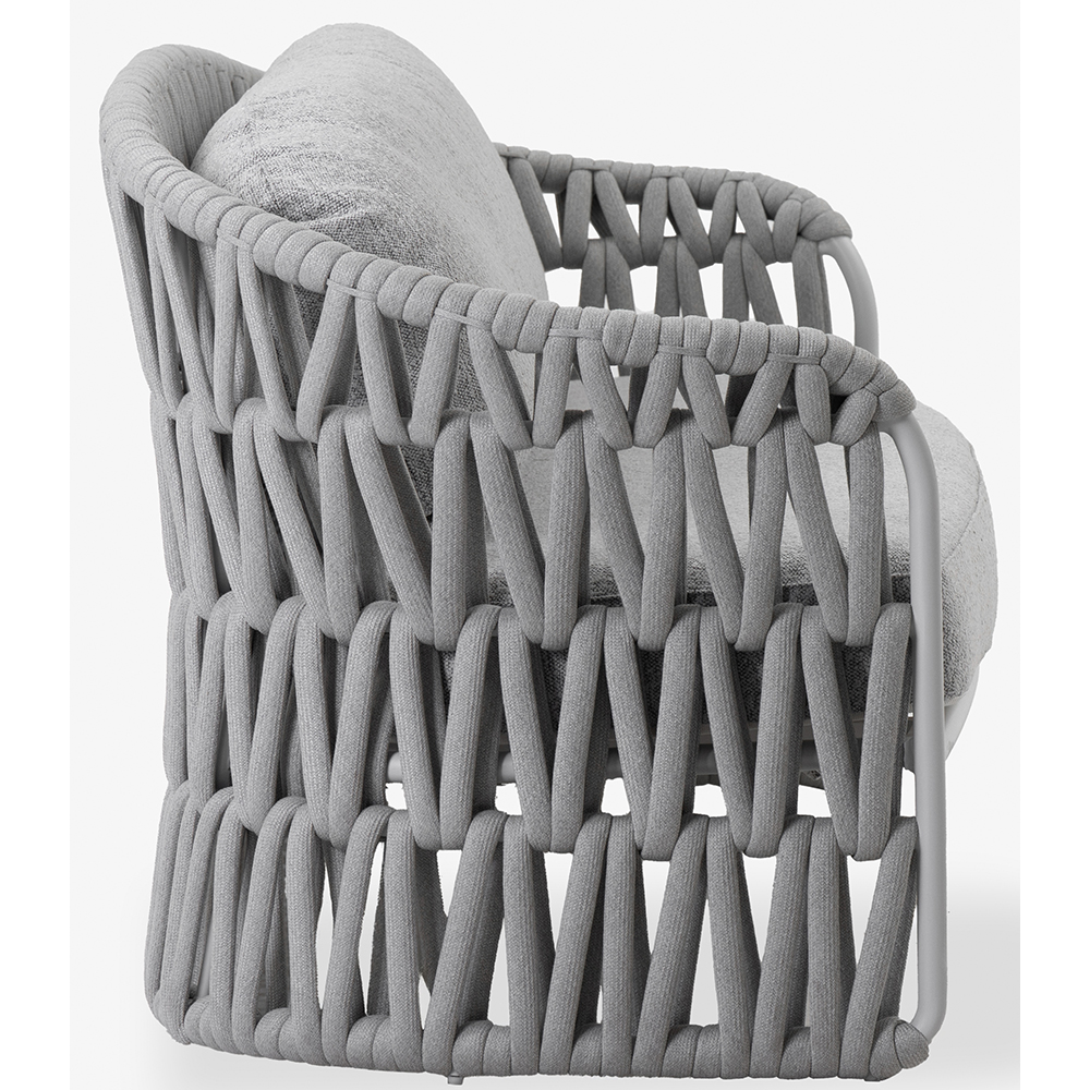 Canapea terasa LIVINTWIST Victory, aluminiu, 213 x 77.5 x 79 cm, gri deschis