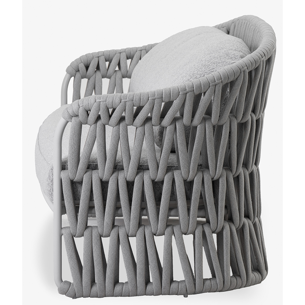 Canapea terasa LIVINTWIST Victory, aluminiu, 213 x 77.5 x 79 cm, gri deschis