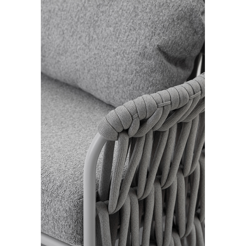 Canapea terasa LIVINTWIST Victory, aluminiu, 213 x 77.5 x 79 cm, gri deschis