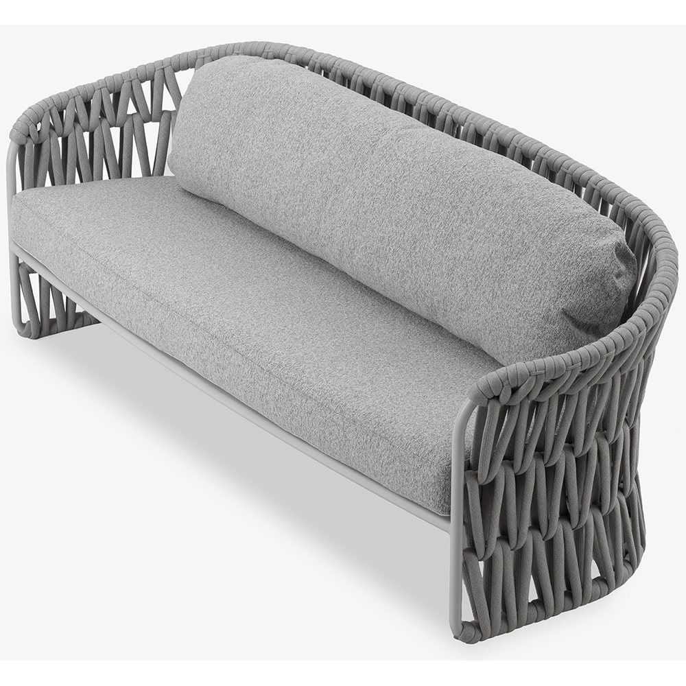 Canapea terasa LIVINTWIST Victory, aluminiu, 213 x 77.5 x 79 cm, gri deschis