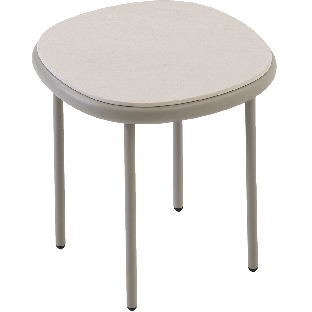 Masa terasa LIVINTWIST Scala 7, aluminiu, 43.5 x 43.5 x 45 cm, bej