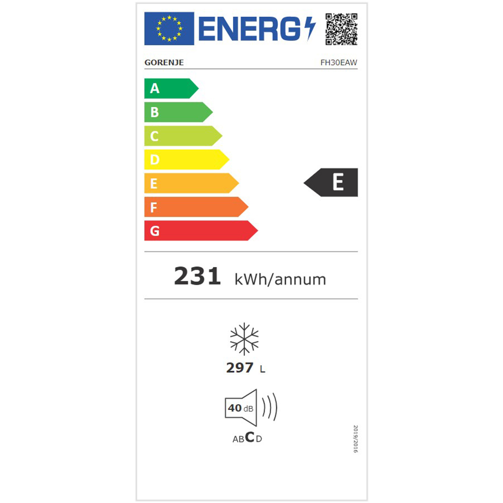 Lada frigorifica GORENJE FH30EAW, 297 l, H 85 cm, Clasa E, alb