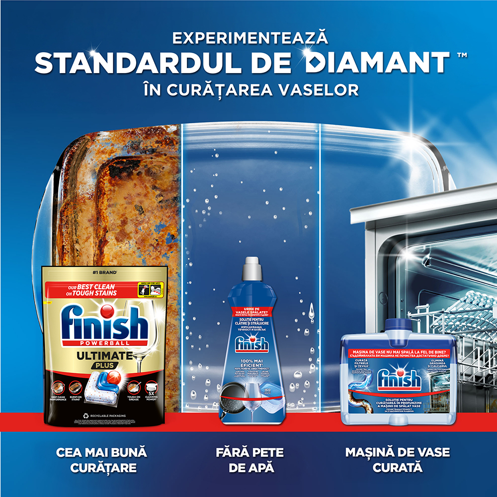 Solutie de curatare masina spalat vase FINISH, 2 x 250ml