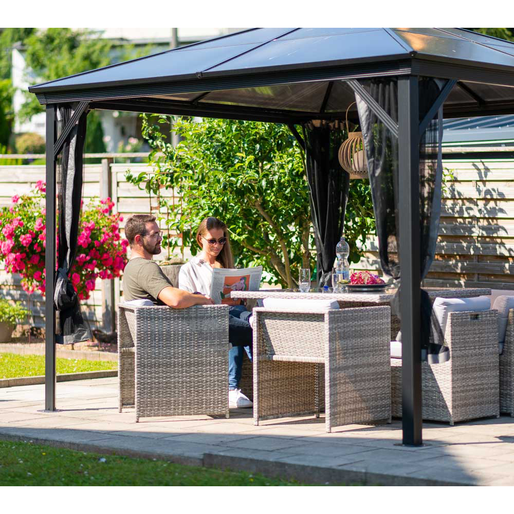 Pavilion terasa Verona, aluminiu, 298 x 260 x 298 cm, antracit