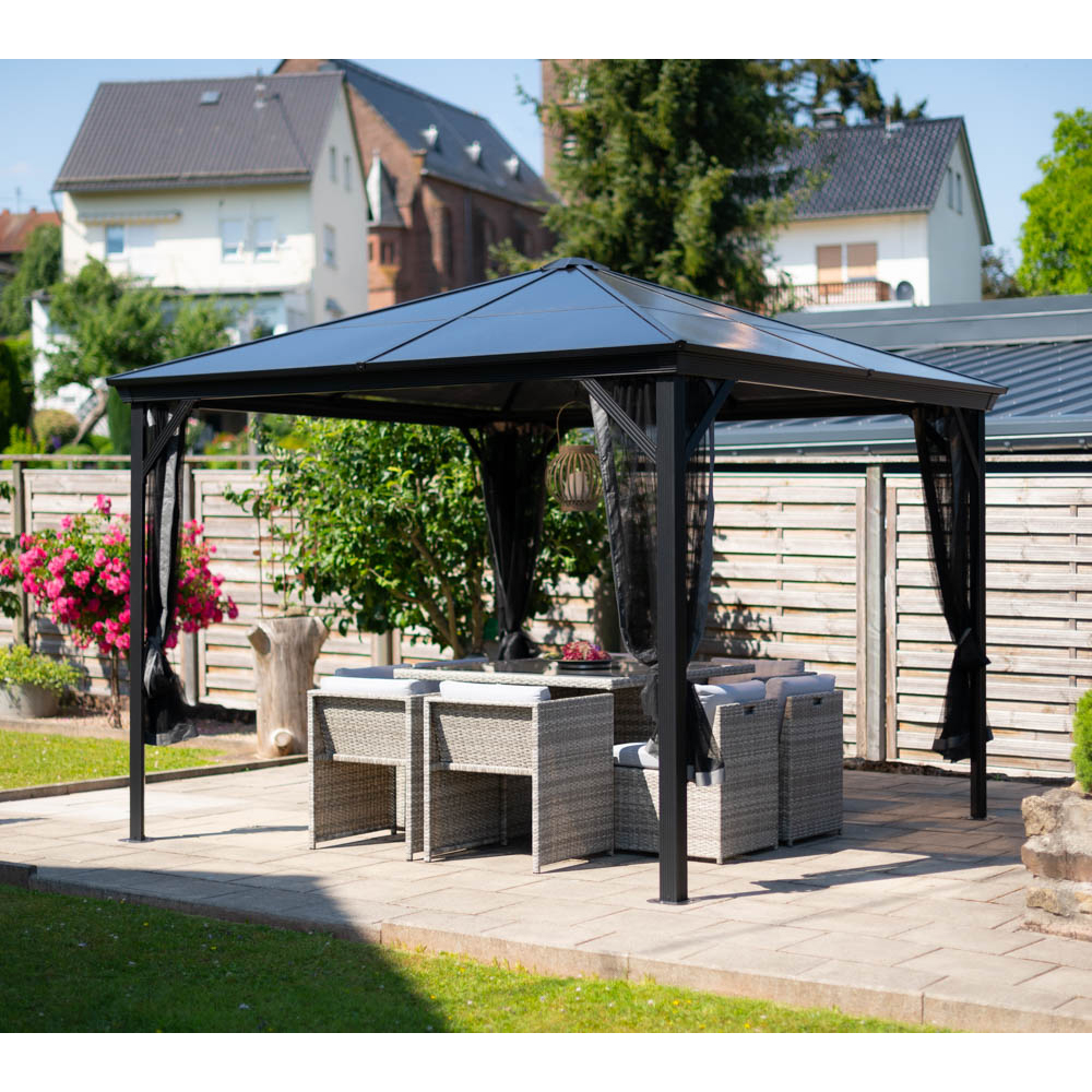 Pavilion terasa Verona, aluminiu, 298 x 260 x 298 cm, antracit