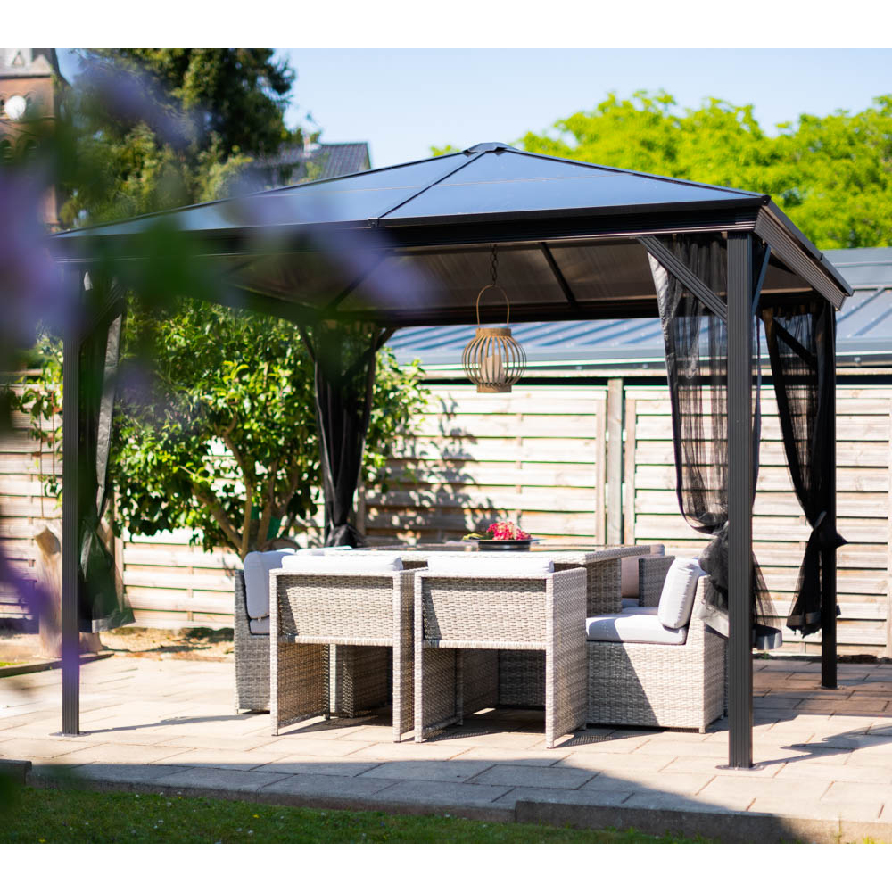 Pavilion terasa Verona, aluminiu, 298 x 260 x 298 cm, antracit