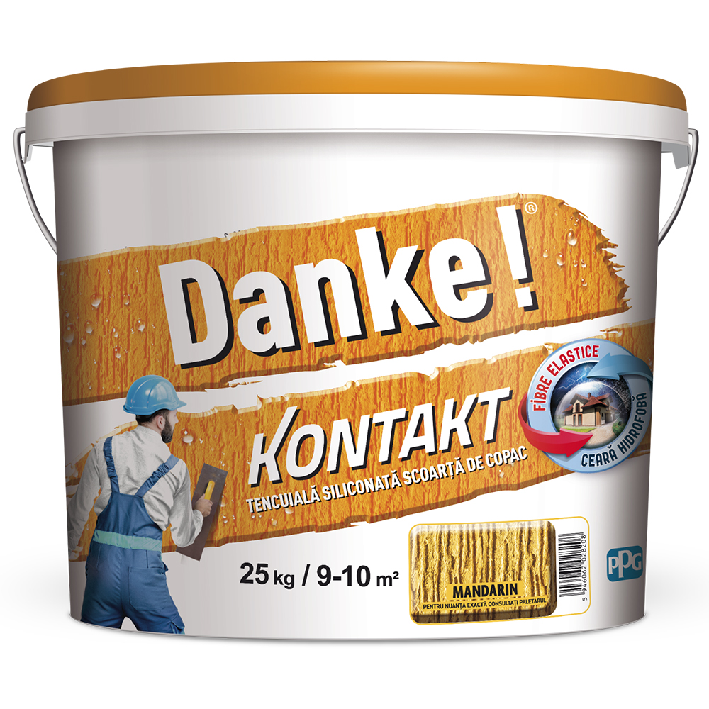 Tencuiala decorativa DANKE Kontakt Scoarta de copac, mandarin, 25 kg