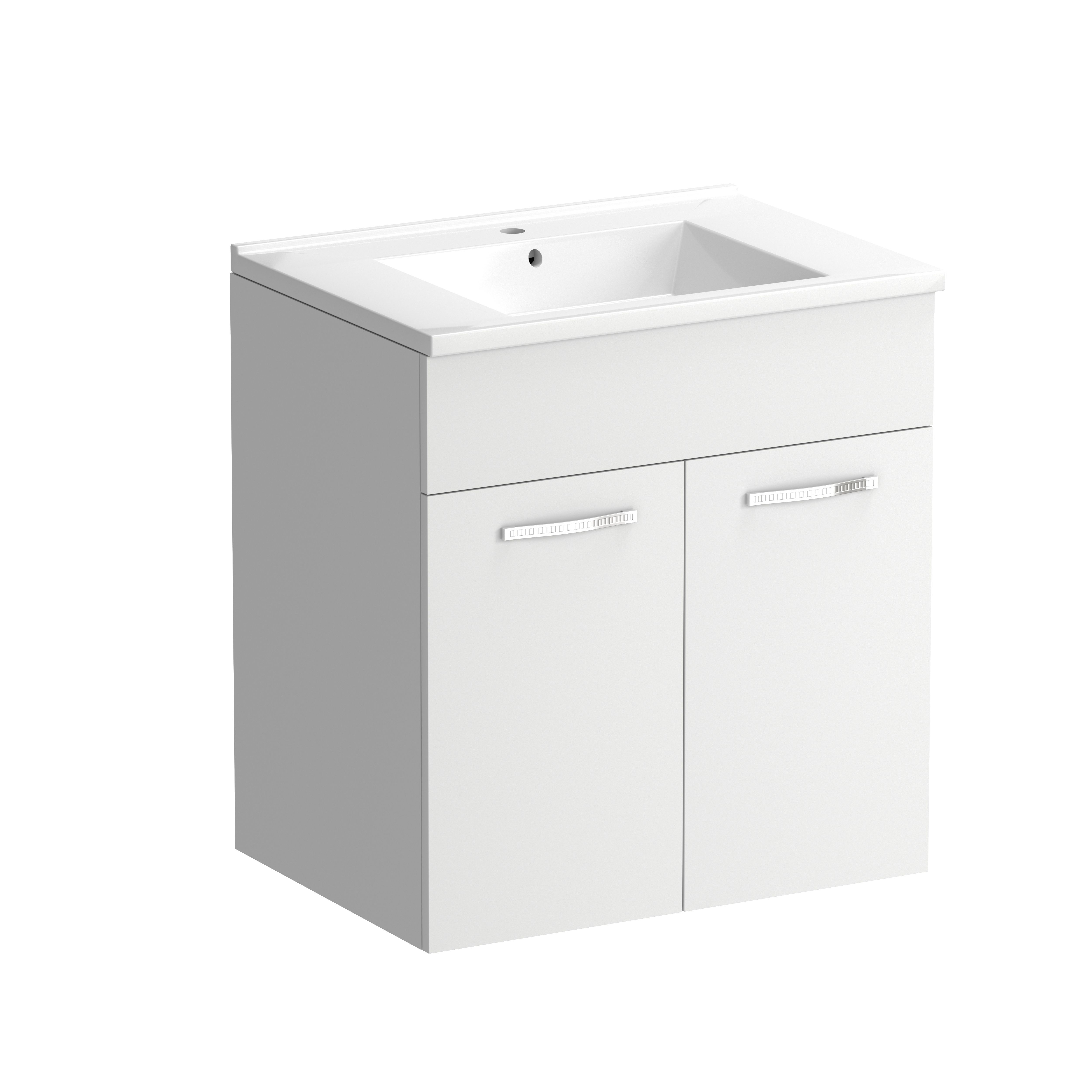 Set masca si lavoar Sunny, 65 x 45 cm, alb