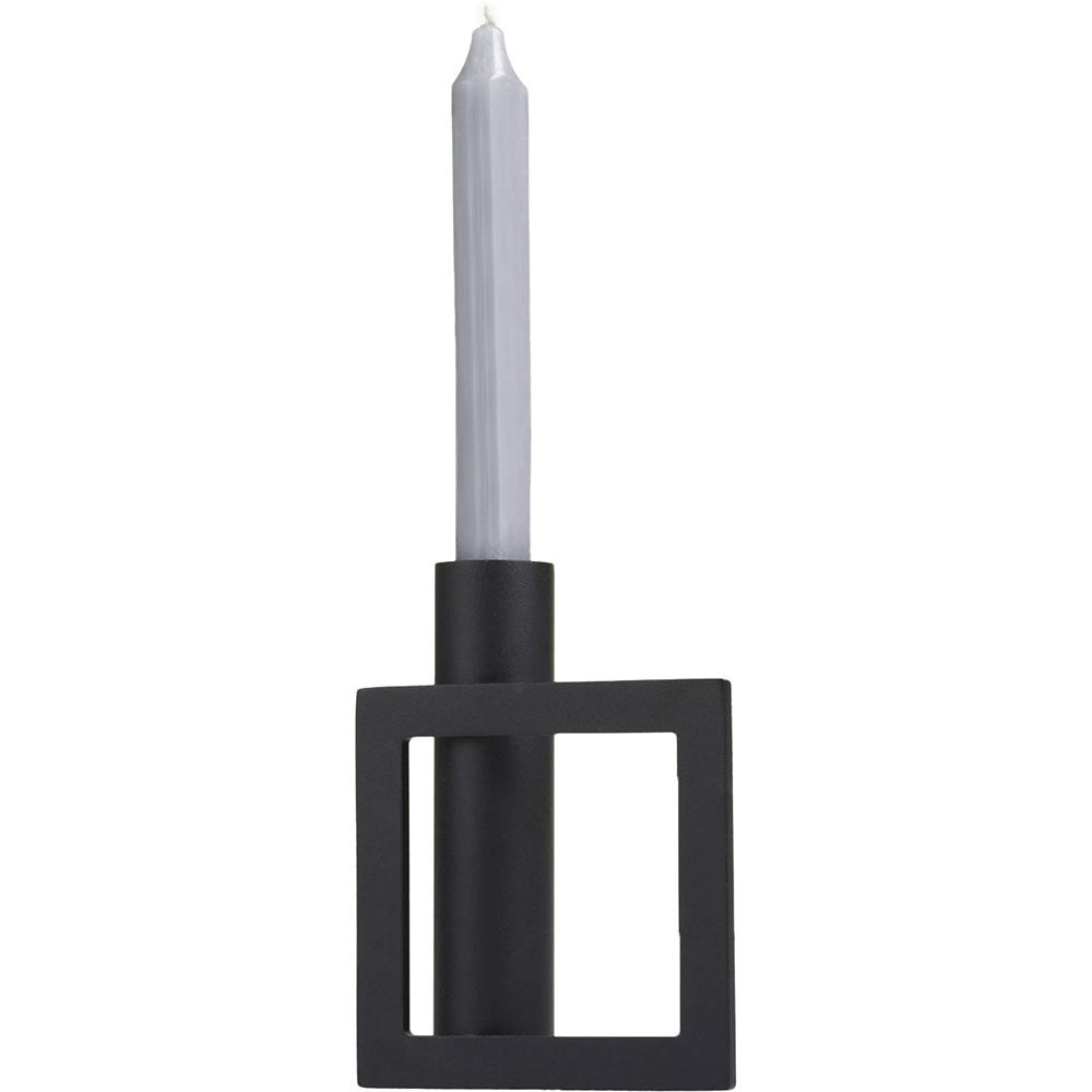 Suport lumanare Morf Square 13.8 x 4 x 15.2 cm, negru