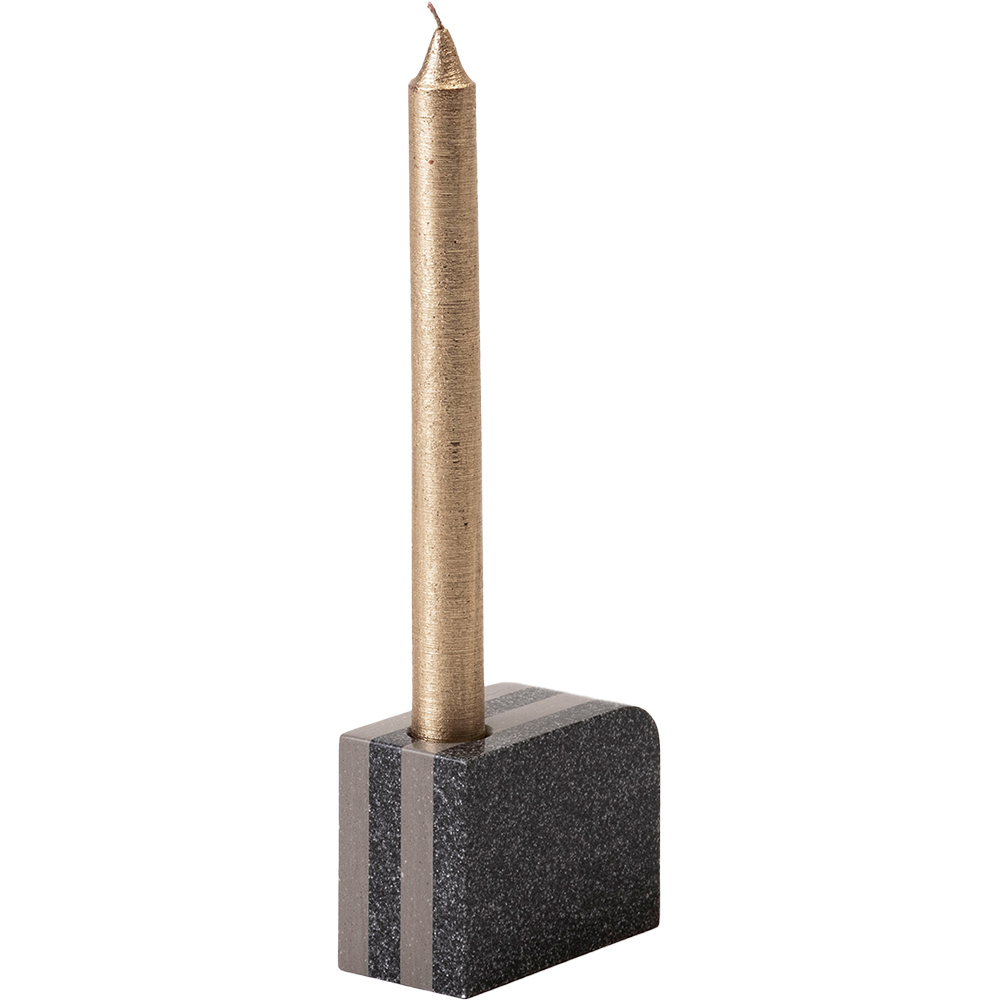 Suport lumanare Mono, 9.4 x 4.5 x 7.1 cm, gri antracit