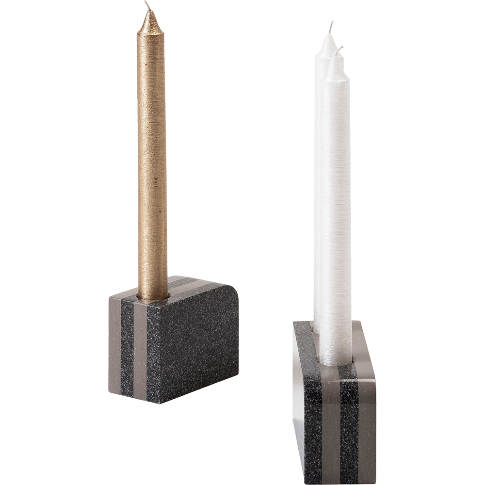 Suport lumanare Mono, 9.4 x 4.5 x 7.1 cm, gri antracit