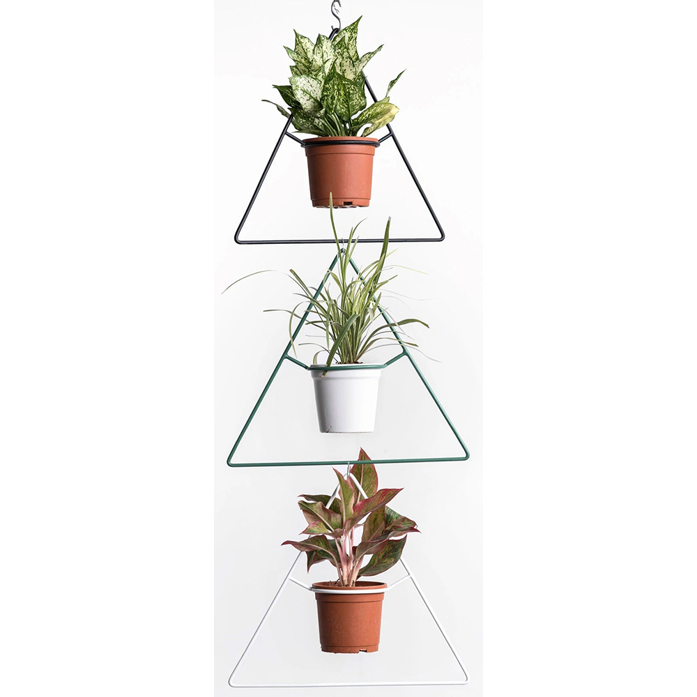 Suport ghiveci flori SPIN Delta, 40 x 12 x 40 cm, alb, 3 bucati
