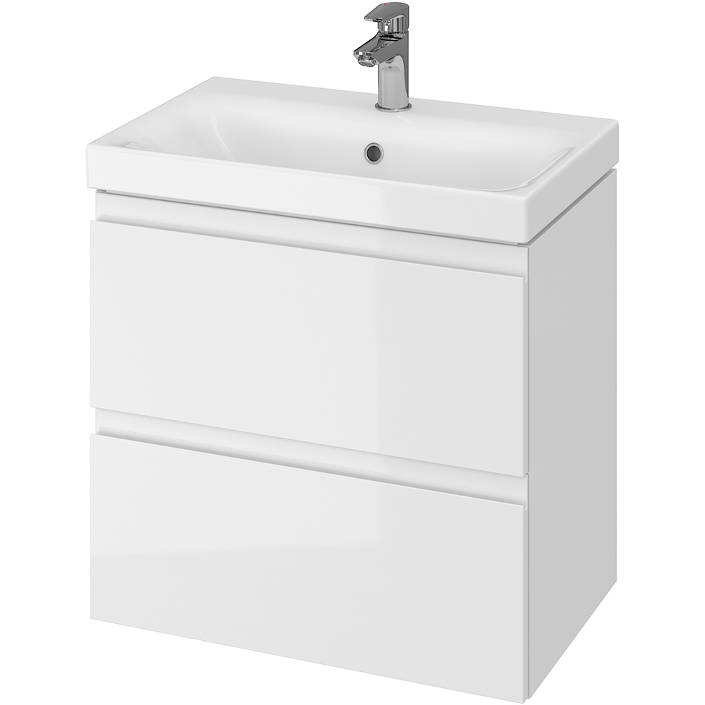 Set masca si lavoar Cersanit Moduo Slim, 60 x 37.5 x 57 cm, alb