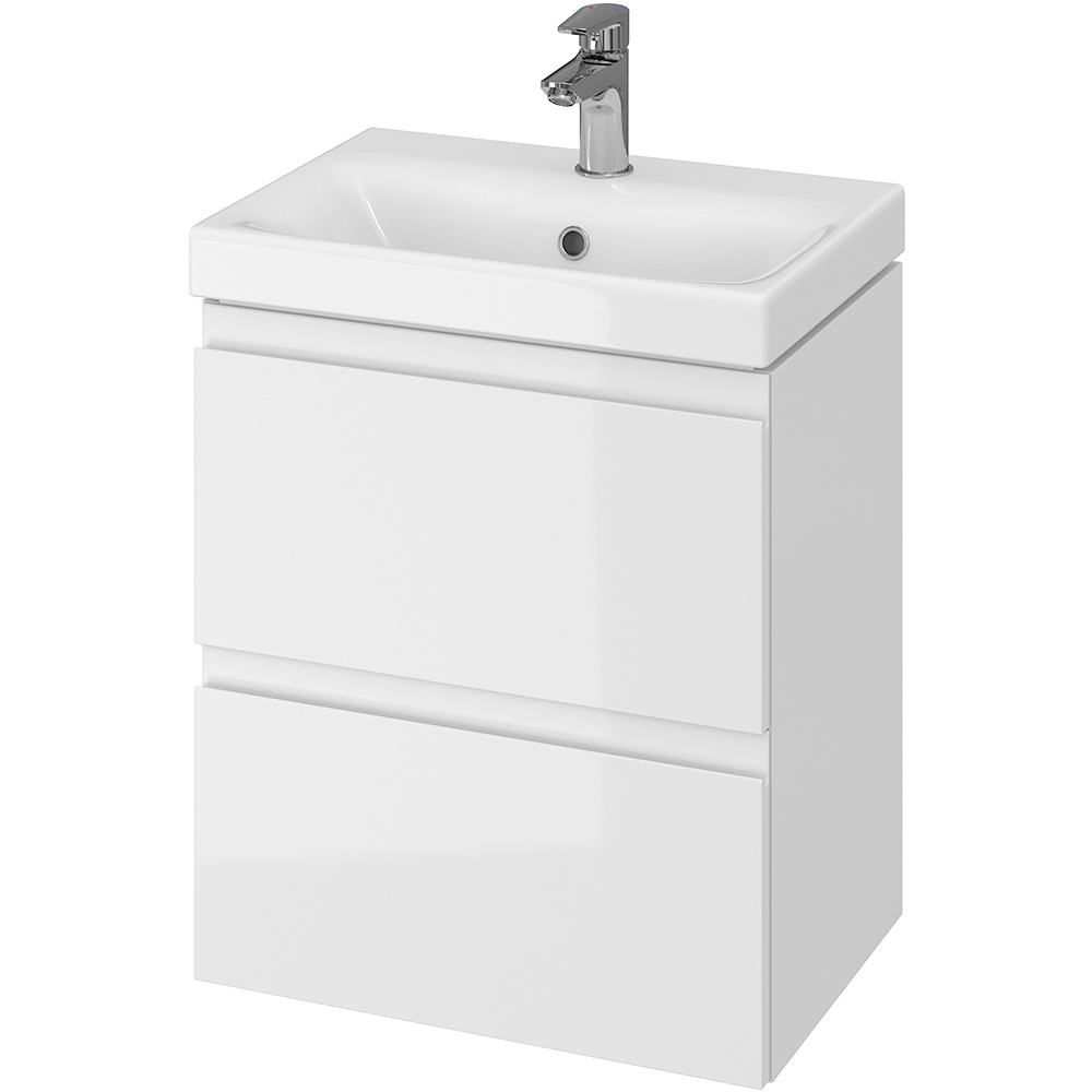 Set masca si lavoar Cersanit Moduo SLM, 49.5 x 34.5 x 62 cm, alb