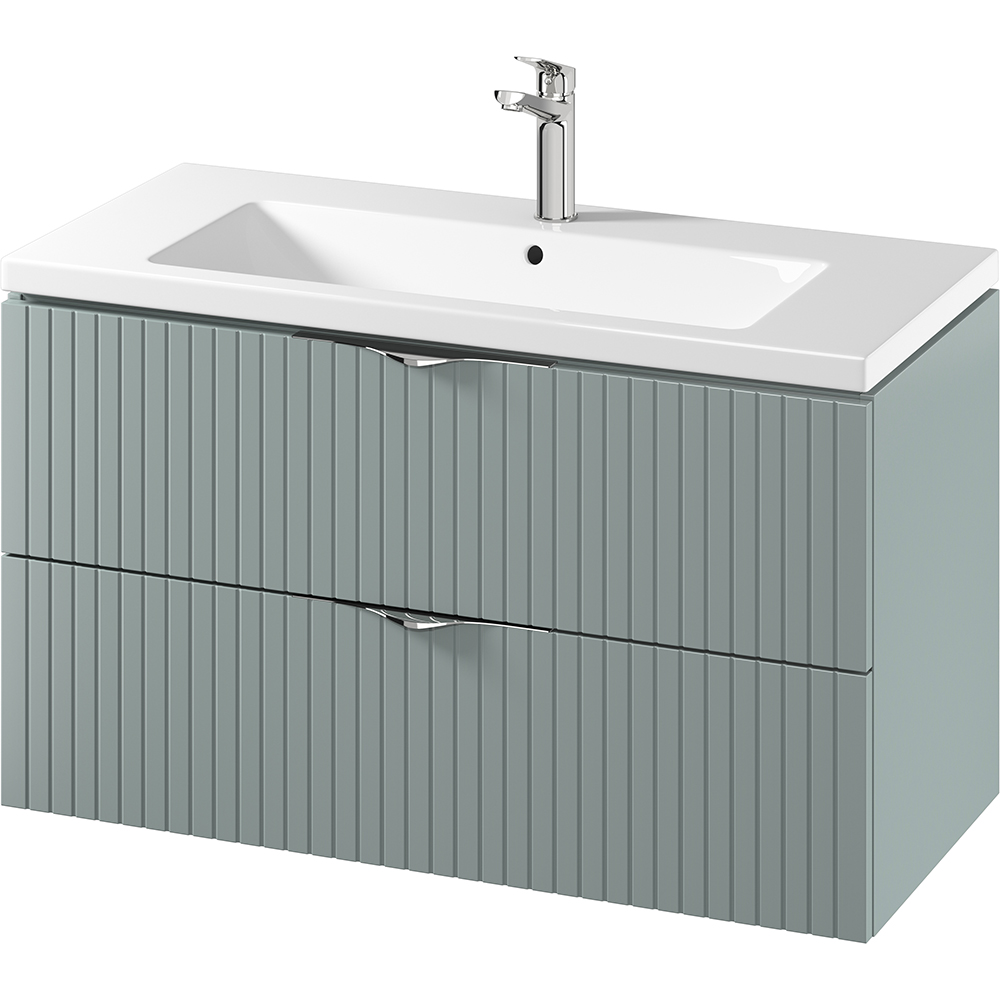 Set masca si lavoar Cersanit Tirso Casmir, 99.4 x 44.6 x 57.2 cm, verde fiord