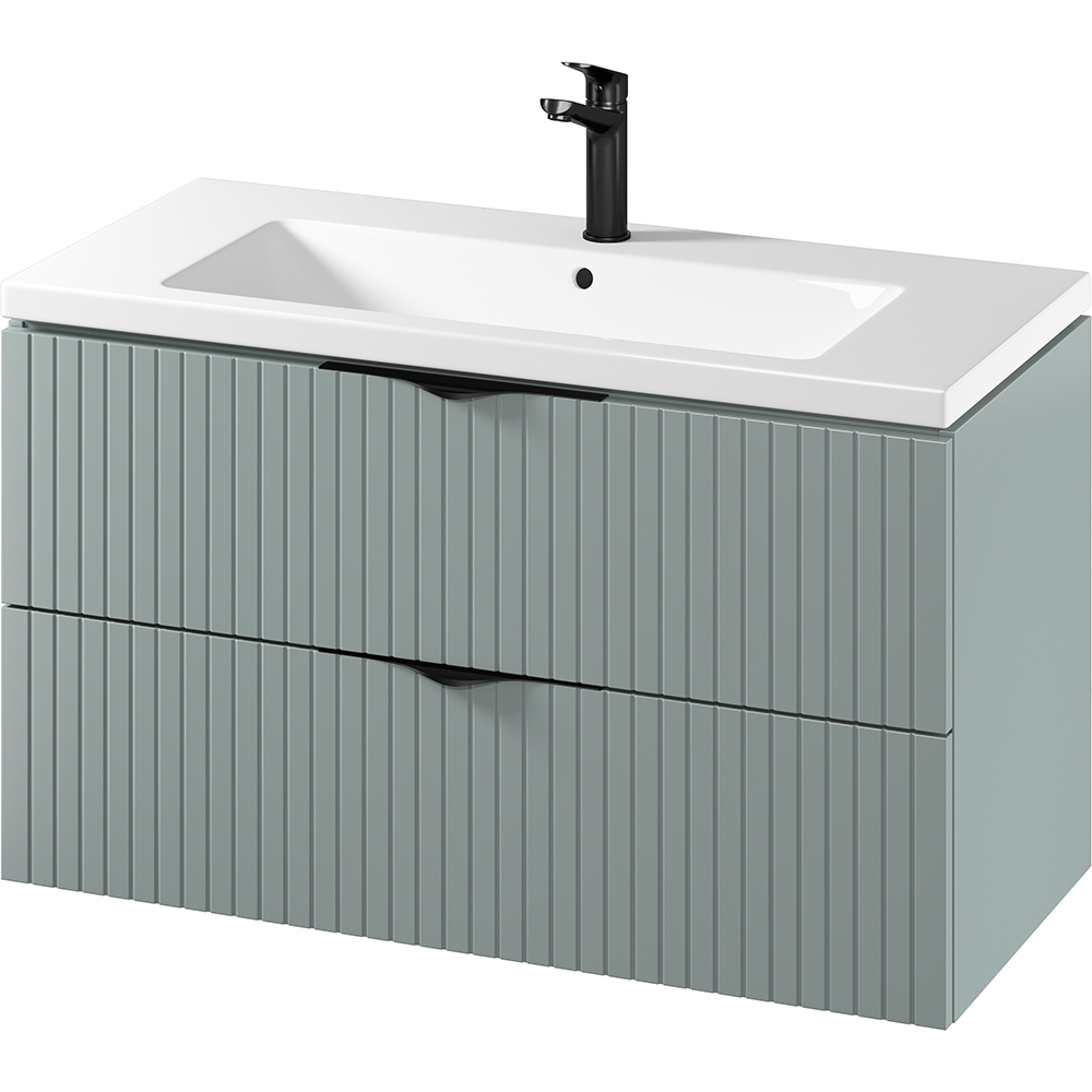 Set masca si lavoar Cersanit Tirso Casmir, 99.4 x 44.6 x 57.2 cm, verde fiord