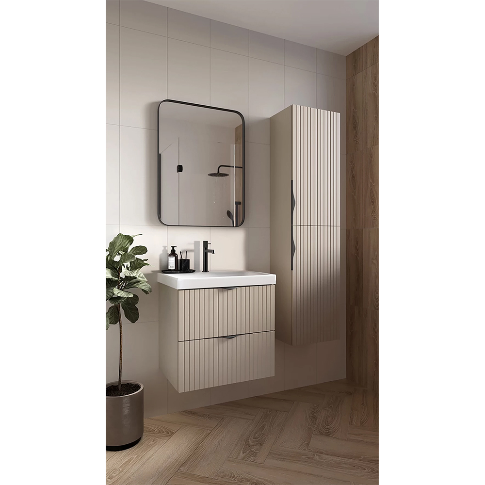 Set masca si lavoar Cersanit Tirso Casmir, 99.4 x 44.6 x 57.2 cm, bej