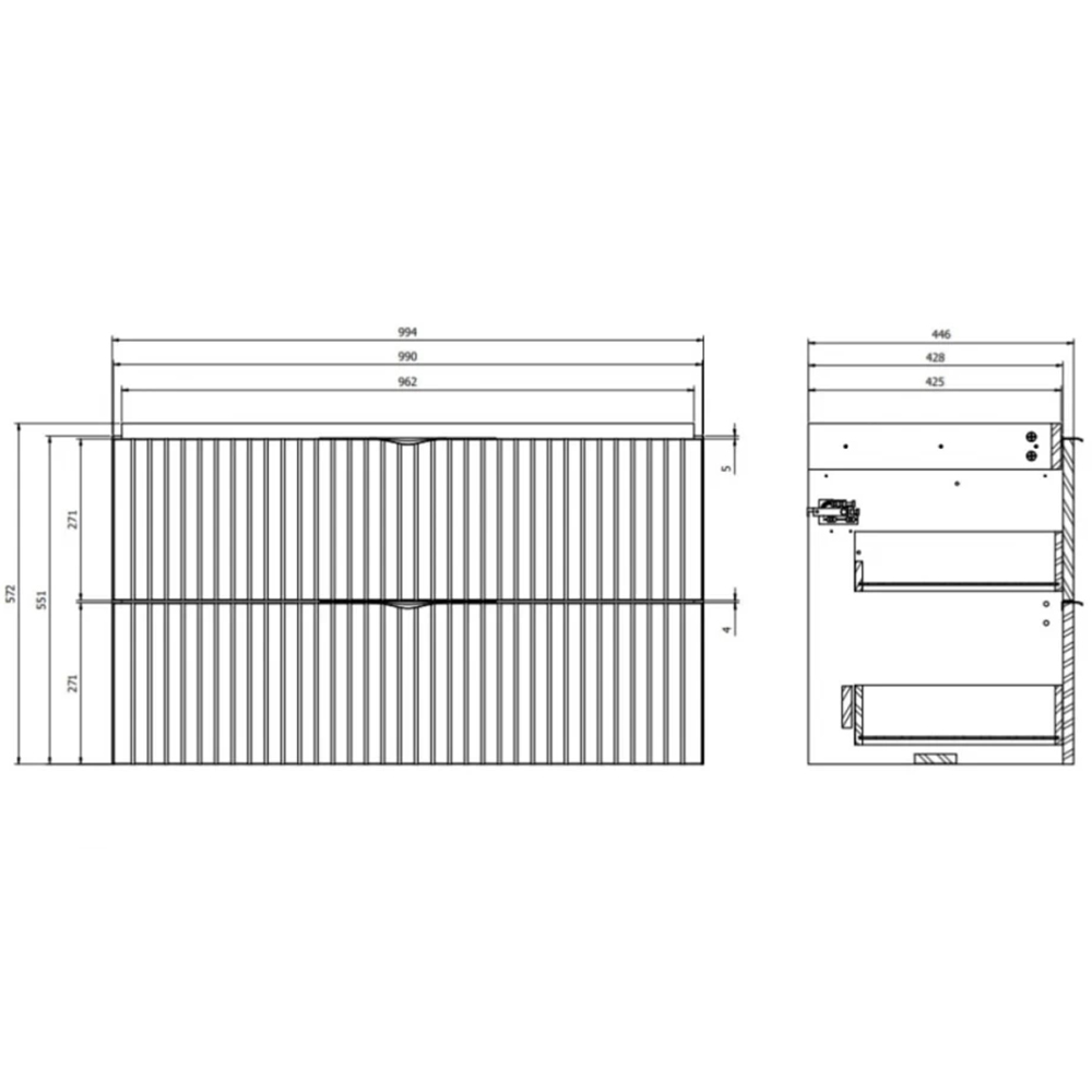 Set masca si lavoar Cersanit Tirso Casmir, 99.4 x 44.6 x 57.2 cm, bej