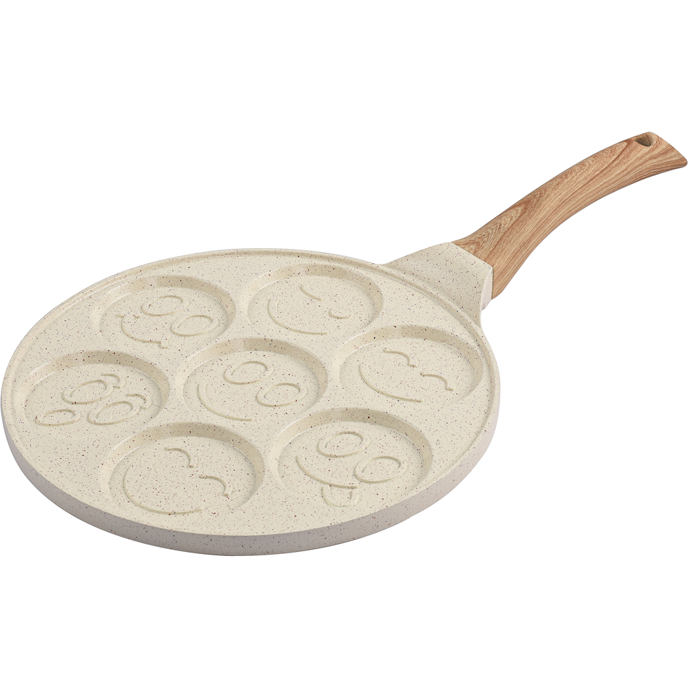 Tigaie clatite MYRIA MC4072, 26 cm, aluminiu, 7 forme emoji, bej