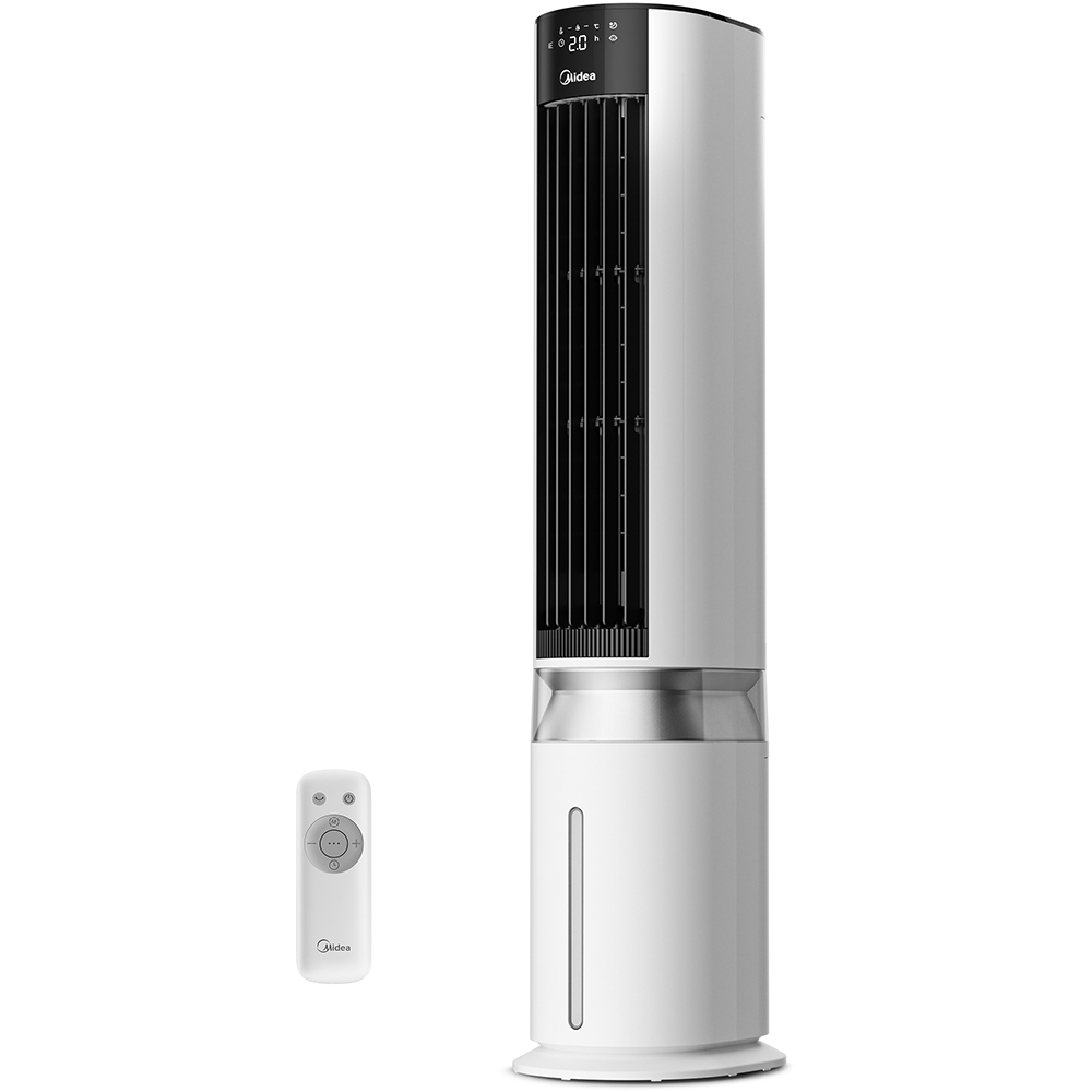 Ventilator turn MIDEA MCF23XRW, racitor aer, silentios, ionizare, 4 moduri de flux de aer, 5 trepte de viteza, 60W, alb