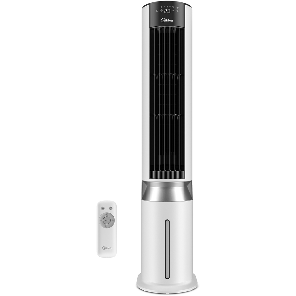 Ventilator turn MIDEA MCF23XRW, racitor aer, silentios, ionizare, 4 moduri de flux de aer, 5 trepte de viteza, 60W, alb