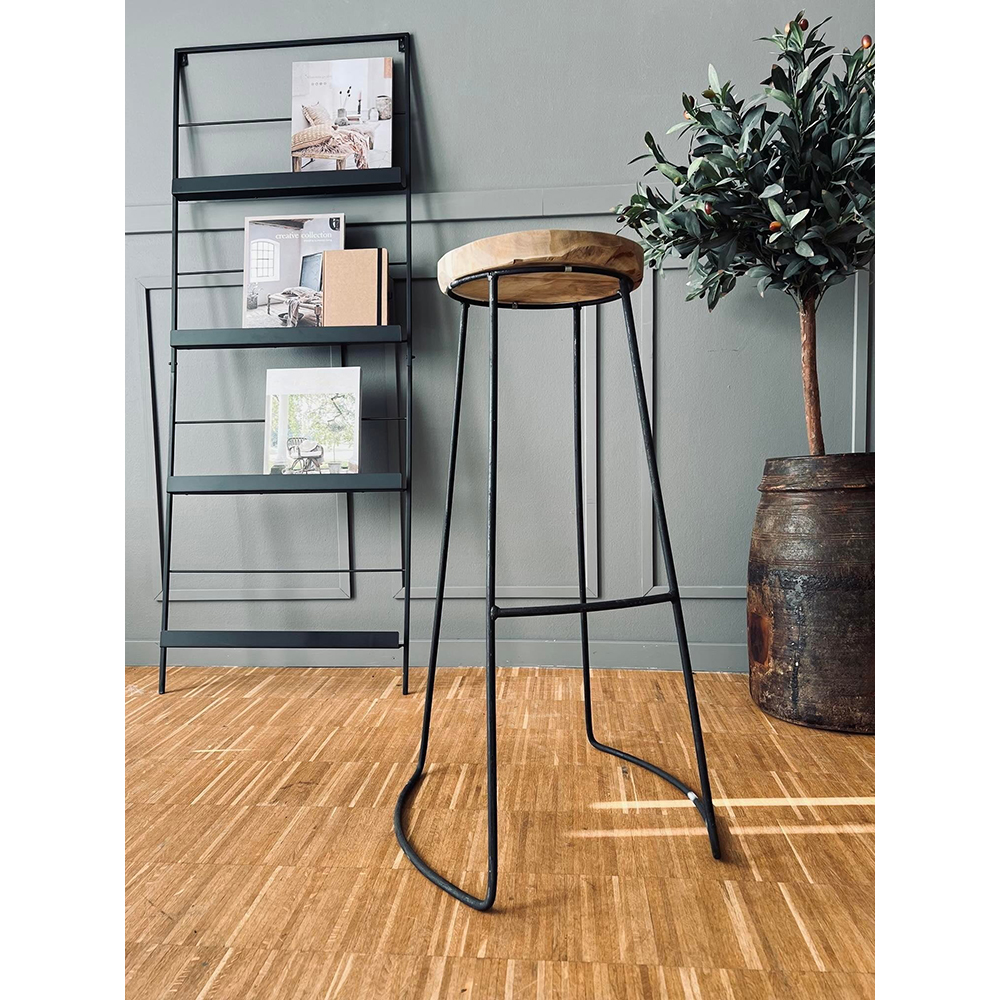 Scaun bar J11301220, 40 x 40 x 79 cm, maro inchis