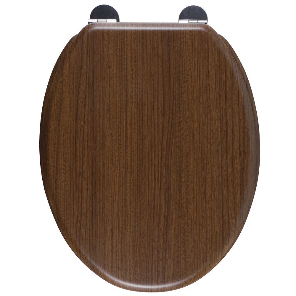 Capac WC GOODHOME Palmi MD382BX06, inchidere lenta, duroplast, stejar maro
