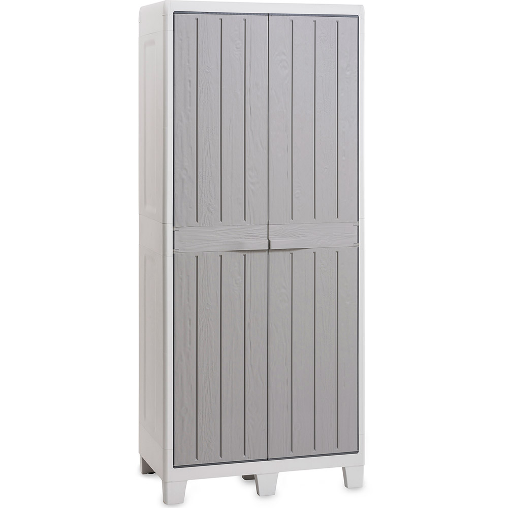 Dulap depozitare gradina TOOMAX Florida XL, polipropilena, 78 x 46 x 182 cm, gri