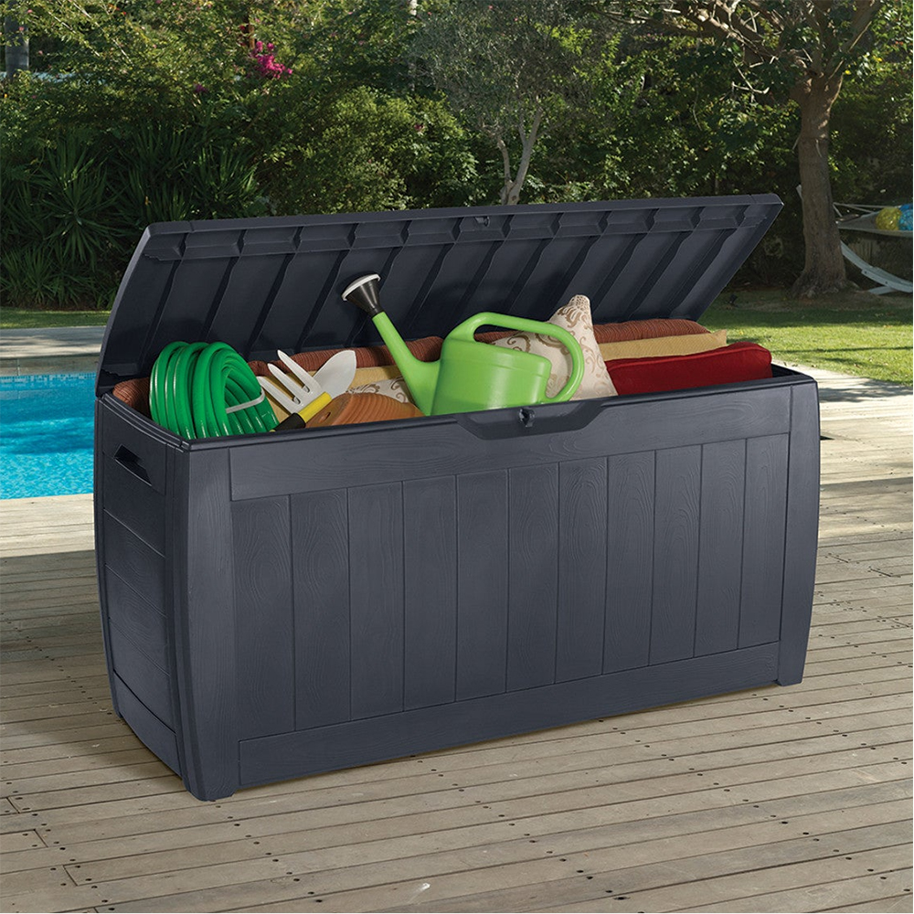 Lada depozitare gradina KETER Hollywood, polipropilena, 117.5 x 45 x 57.3 cm, antracit
