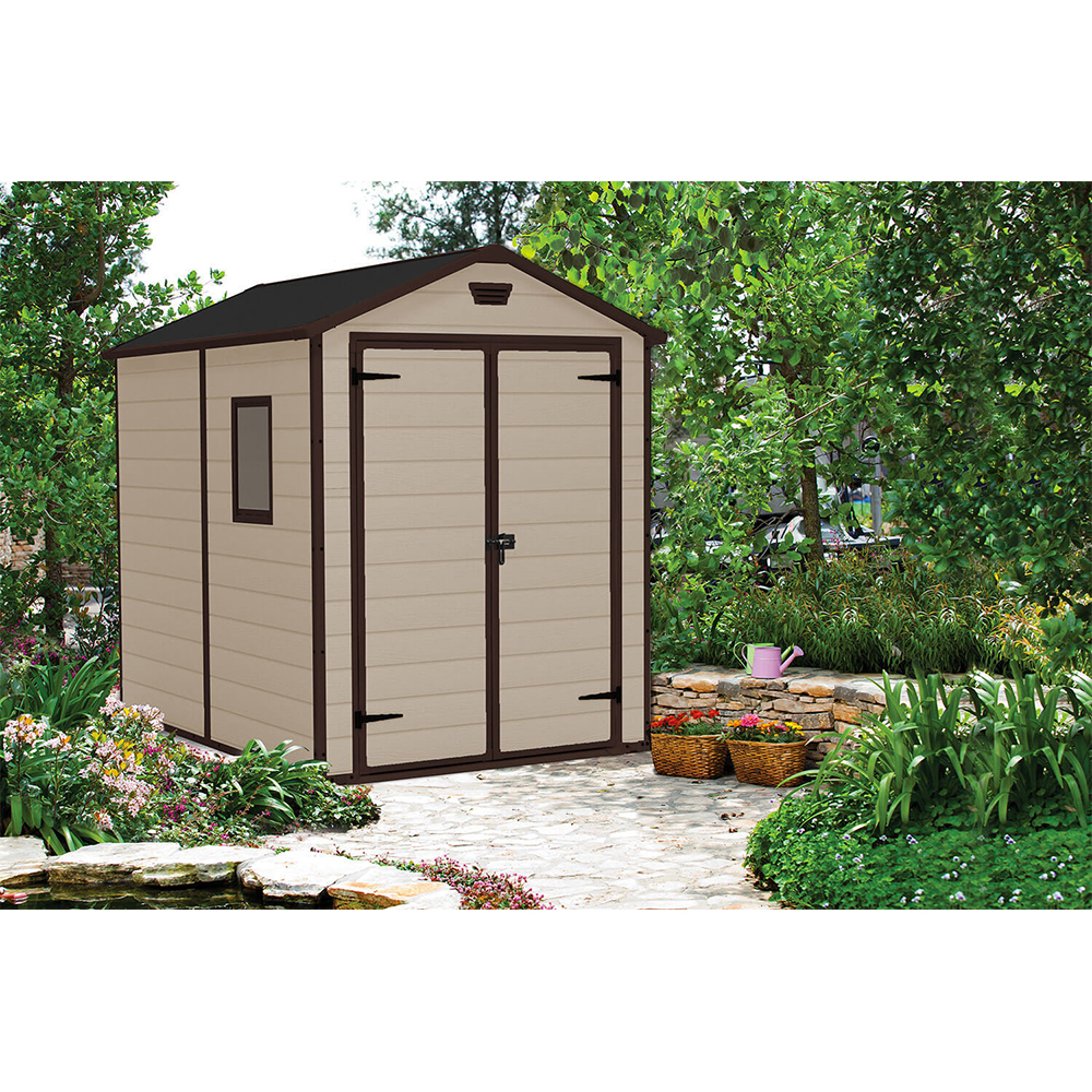 Casuta gradina KETER Manor 6x8, plastic, 236.8 x 185.8 x 227 cm, bej