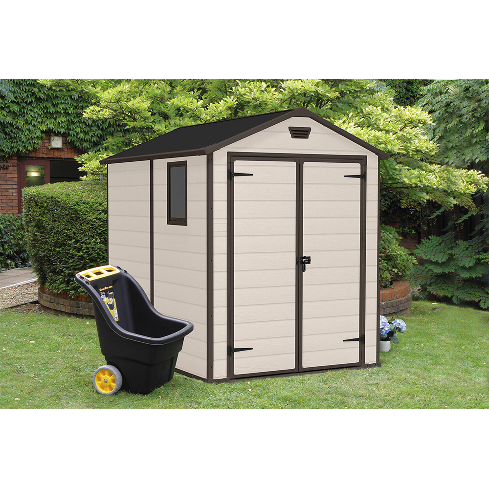 Casuta gradina KETER Manor 6x8, plastic, 236.8 x 185.8 x 227 cm, bej