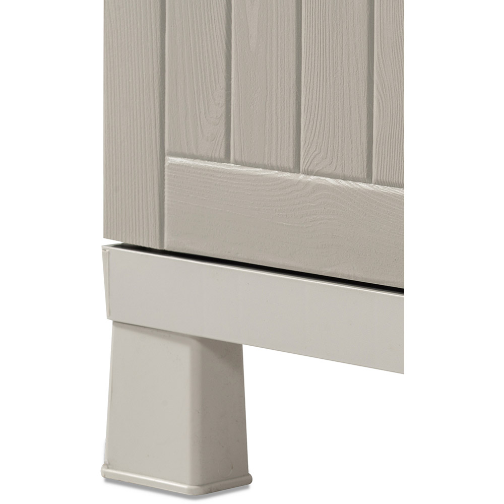 Dulap depozitare gradina TOOMAX Wood Midi, polipropilena, 65 x 37 x 173 cm, gri