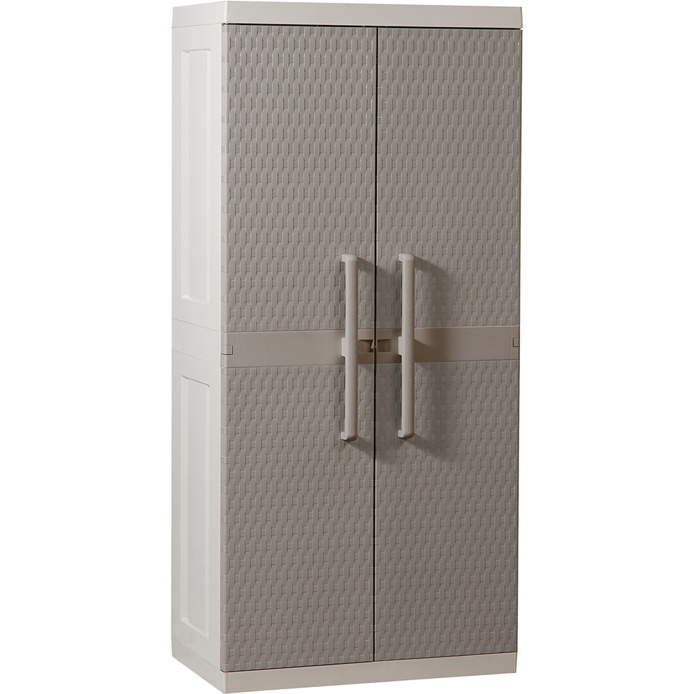 Dulap depozitare gradina TOOMAX Mega, polipropilena, 89 x 54 x 190 cm, gri