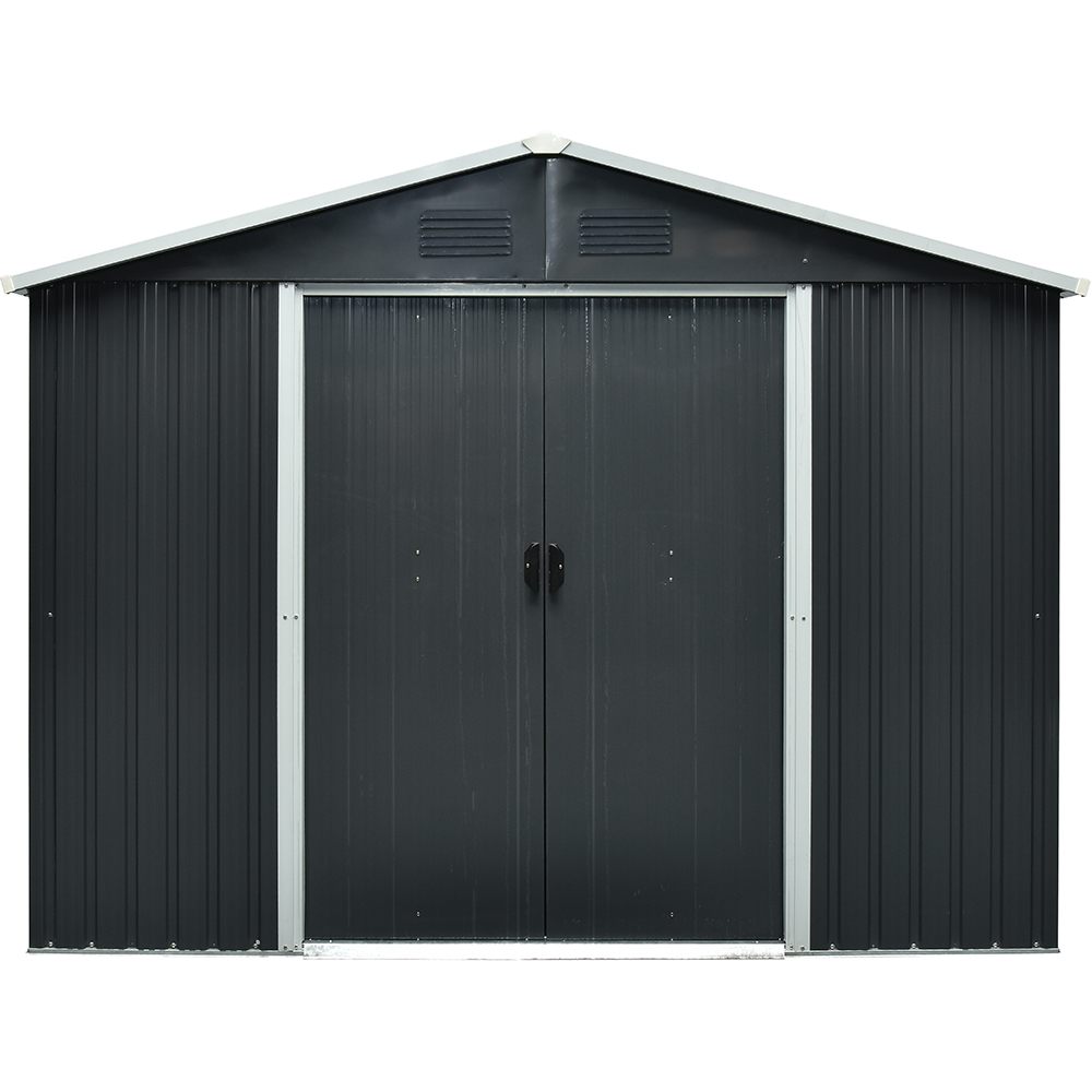Casuta gradina PERGART Dresden II 108, metal, 238 x 301 x 214 cm, negru-gri