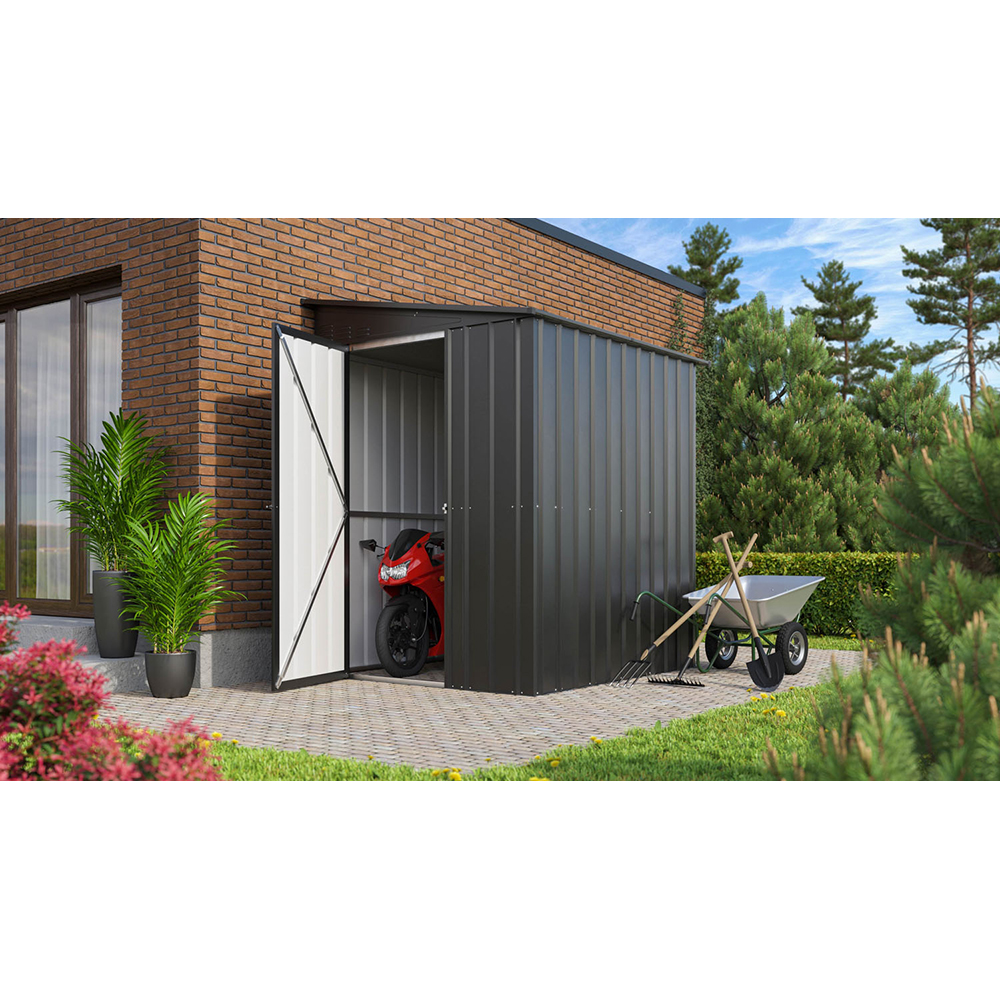 Casuta gradina GLOBEL Lean-On 5x6, metal, 155 x 180 x 203 cm, antracit