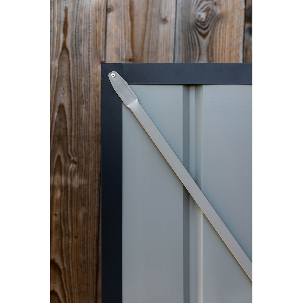 Casuta gradina GLOBEL Lean-On 5x8, metal, 155 x 242 x 203 cm, antracit