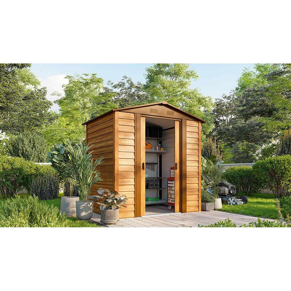 Casuta gradina PERGART Frankfurt II 65, metal, 152 x 193 x 203 cm, maro