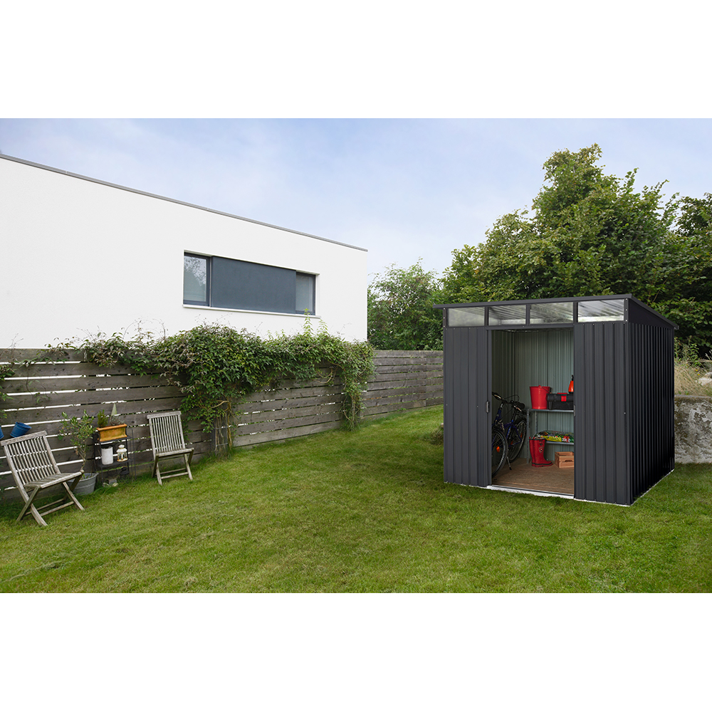 Casuta gradina PERGART Lubeck 89, metal, 278 x 238 x 203 cm, antracit