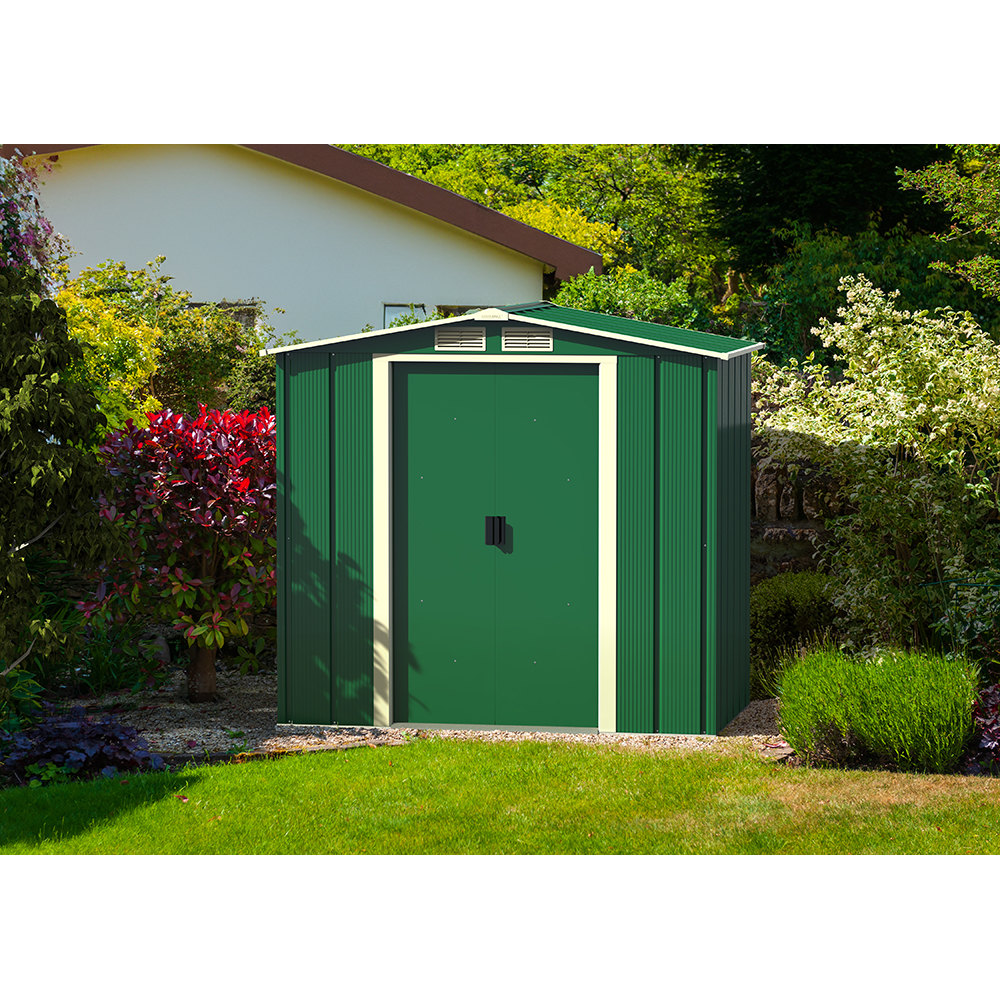 Casuta gradina DURAMAX Eco 6X4, otel, 202 x 122.2 x 180.5 cm, verde